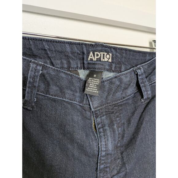 Apt. 9 Jeans Sz 6 Womens Dark Blue Pants Mid Rise Stretch Ladies Wide Leg Denim - Picture 9 of 10